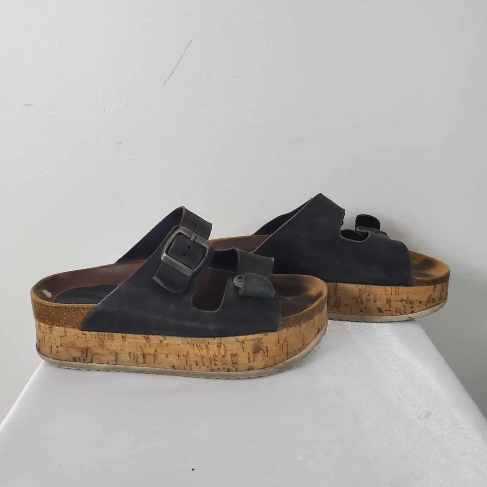 🌺🌺Vintage Sariano Black Cork Platform Sandals